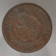 France, Cérès, 5 Centimes, 1876 - A, Cuivre (Copper), TTB (EF), Gad.157a, F.118/13 - 5 Centimes