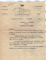 VP21.537 - MORTAGNE AU PERCHE X NOGENT LE ROTROU 1926 / 36 - Lettre & 6 Quittances De  ¨ LA MUTUELLE PERCHERONNE ¨ - Bank & Versicherung