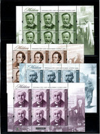 Moldova 2022 . Personalities (Louis Pasteur, Franz Schubert, Roald Amundsen, Thomas Edison) 4 Sheetlets Of 6+tabs - Moldawien (Moldau)