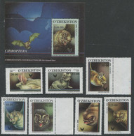 Uzbekistan:Unused Stamps Serie With Bloc Bats, 2000, MNH - Uzbekistan