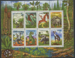 Uzbekistan:Unused Sheet Dinosaurs, 1999, MNH - Uzbekistan