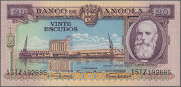 Angola: Banco De Angola, Series 1956, Lot With 3 Banknotes, 20 Escudos (P.87, VF - Angola