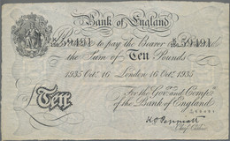 Great Britain: Bank Of England 10 Pounds 16th October 1935, Signature K.O. Peppi - Autres & Non Classés