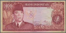 Indonesia: 100 Rupiah 1960, P.86a, Printer Pertjetakan Kebajoran, Lightly Staine - Indonesia