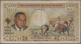 Madagascar: Institut D'Émission Malgache, Very Nice High Value Lot With 6 Bankno - Madagaskar