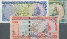 Maldives: Maldives Monetary Authority, Lot With 14 Banknotes, 1983-2006 Series, - Maldiven