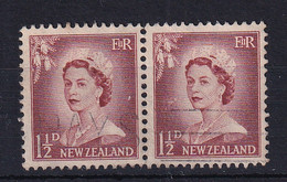 New Zealand: 1955/59   QE II   SG746   1½d    Used Pair - Oblitérés