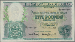 Scotland: The National Bank Of Scotland Limited 5 Pounds 1957, P.262, Beautiful - Other & Unclassified