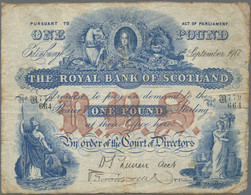 Scotland: The Royal Bank Of Scotland, 1 Pound 01.09.1917 With Signature: Lunan, - Other & Unclassified