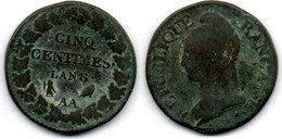 MA 18456 /  5 Centimes An 8 AA TB - 1795-1799 Directoire (An IV – An VIII)