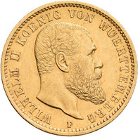 Württemberg - Anlagegold: Wilhelm II. 1891-1918: 20 Mark 1905, Jaeger 296. 7,95 - 5, 10 & 20 Mark Gold