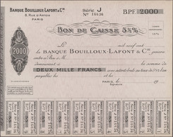 Alte Aktien / Wertpapiere: Frankreich, Banque Bouilloux-Lafont & Cie., 2000 Fran - Sonstige & Ohne Zuordnung