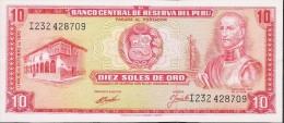 PERU   P100b  10   SOLES   1970   UNC. - Peru