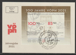 2021 - ÖSTERREICH - Sonderbeleg / FDC / Jahresgabe "100 Jahre VÖPh" - S.Scans (100 J. VÖPh) - Lettres & Documents