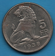 BELGIQUE 5 FRANCS 1938 KM# 117.1 BELGIE BELGIQUE TRANCHE A Couronne - 5 Francs