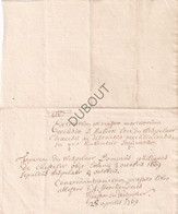 Moulbaix/Wespelaar/Haacht - Lettre D' Attestation Du Décès Du Marquis Du Chasteler - 1669 (1769)  (V2170) - Manuskripte