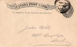 CANADA:1896:Post Card - Queen Victoria – 1 Cent -  Postal Stationery On Command (= REPIQUÉ):@§Canadian Order Woodmen ... - 1860-1899 Reinado De Victoria