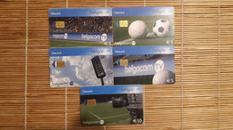 Set 5 Phonecard Football Belgium  Low Issue  Rare - Con Chip