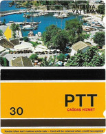 Turkey - Alcatel - PTT - 2nd Series (9mm) 1991-1992, S-01 - Antalya Yat Limani, 30U, Used - Türkei