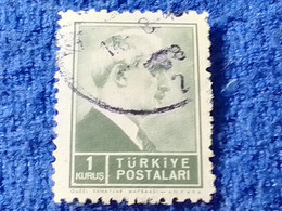 TÜRKİYE- 1942-44-   1K  PRESİDENT İNÖNÜ DAMGALI - Gebraucht
