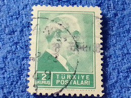 TÜRKİYE- 1942-44-  2K  PRESİDENT İNÖNÜ DAMGALI - Oblitérés