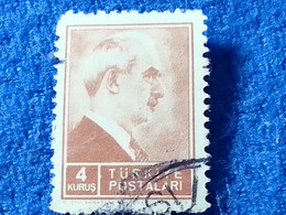 TÜRKİYE- 1942-44-  4K  PRESİDENT İNÖNÜ DAMGALI - Used Stamps