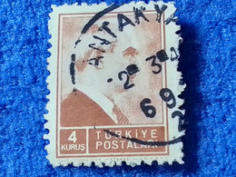 TÜRKİYE- 1942-44-  4K  PRESİDENT İNÖNÜ DAMGALI - Used Stamps