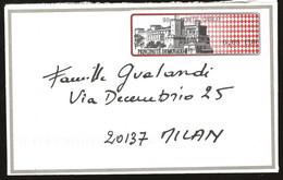 ENVELOPPE MONTE CARLO MONACO 2009 POUR MILAN ITALIE - Briefe U. Dokumente