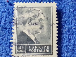 TÜRKİYE- 1942-44-  4.50K  PRESİDENT İNÖNÜ DAMGALI - Used Stamps