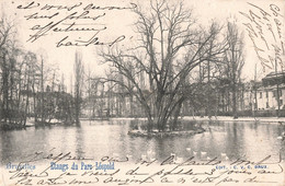 Belgique Bruxelles CPA étang étangs Du Parc Leopold Cachet 1903 - Forêts, Parcs, Jardins