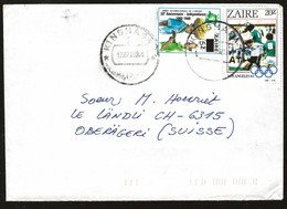 ENVELOPPE ZAIRE KINSHASA 1985 / ZAIRE / JO LOS ANGELES 1984 & ANNIVERSAIRE INDEPENDANCE / POUR LA SUISSE - Storia Postale