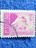 TÜRKİYE- 1942-     13.50K  PRESİDENT İNÖNÜ DAMGALI - Used Stamps