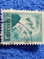 TÜRKİYE- 1942-     16K  PRESİDENT İNÖNÜ DAMGALI - Used Stamps