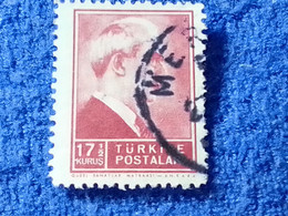 TÜRKİYE- 1942-     17.50K  PRESİDENT İNÖNÜ DAMGALI - Used Stamps