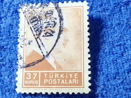 TÜRKİYE- 1942-     37K  PRESİDENT İNÖNÜ DAMGALI - Gebraucht