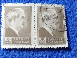 TÜRKİYE- 1942-     100 KURUŞ   PRESİDENT İNÖNÜ DAMGALI - Gebruikt