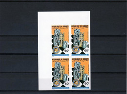 Djibouti 1985, Chess, Rotary, 4val IMPERFORATED In Block - Djibouti (1977-...)