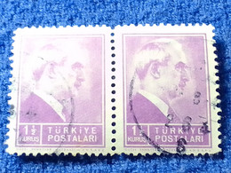 TÜRKİYE- 1942-     1.50KURUŞ   PRESİDENT İNÖNÜ DAMGALI - Gebraucht