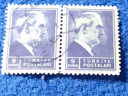 TÜRKİYE- 1942-     9K  PRESİDENT İNÖNÜ DAMGALI - Gebraucht