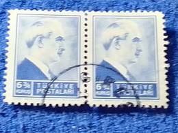 TÜRKİYE- 1942-     6.50KURUŞ  PRESİDENT İNÖNÜ DAMGALI - Used Stamps