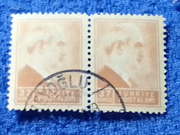 TÜRKİYE- 1942-     37KURUŞ  PRESİDENT İNÖNÜ DAMGALI - Used Stamps