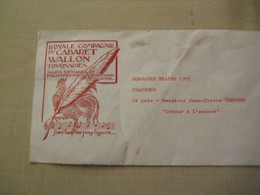 Enveloppe Ancienne 1975 ROYALE COMPAGNIE DU CABARET WALLON TOURNAISIEN Concours Prayez - 1950 - ...