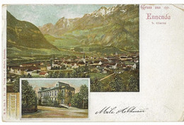 Gruss Aus ENNENDA: 2-Bild-AK Mit Gemeindehaus 1908 - Ennenda