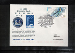 Germany 2002 50th Anniversary Of Olympic Games Oslo (Helsinki) Interesting Letter - Inverno1952: Oslo