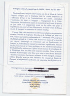 Franc-maçonnerie,  2007,affaire Dreyfus,conscience Républicaine , Dépliant,  Invitation, Colloque - Programme