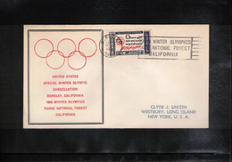 USA 1960 Olympic Games Squaw Valley Interesting Letter - Invierno 1960: Squaw Valley