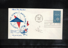 USA 1960 Olympic Games Squaw Valley FDC - Invierno 1960: Squaw Valley