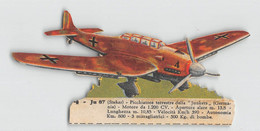 011884 "JU 87 - STUKAS - PICCHIATORE JUNKERS - LUFTWAFFE - IMMAGINE BIFRONTE SU CARTONCINO RITAGLIATA - ANNI '40" ORIG. - Aviation