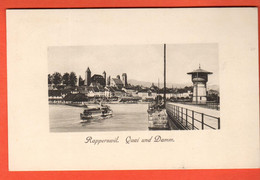 ZUI-22  Rapperswil Quai Und Damen  Photoglob 02529  Gelaufen 1911. - Rapperswil-Jona