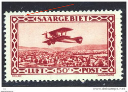 Sarre  -  Avion  :  Mi  126  II  Yv  1  *   Variété :  Cadre Brisé En Haut à Gauche - Airmail